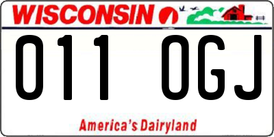 WI license plate 011OGJ