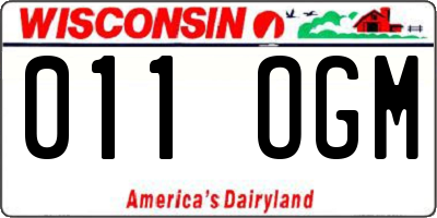 WI license plate 011OGM