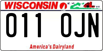 WI license plate 011OJN