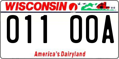 WI license plate 011OOA