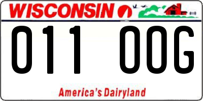 WI license plate 011OOG