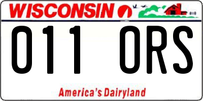 WI license plate 011ORS