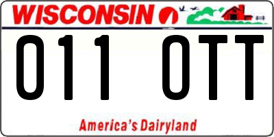 WI license plate 011OTT