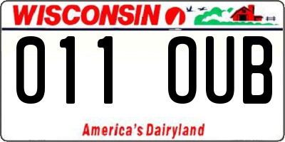 WI license plate 011OUB
