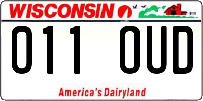 WI license plate 011OUD