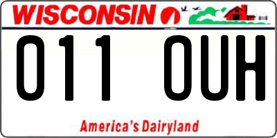 WI license plate 011OUH