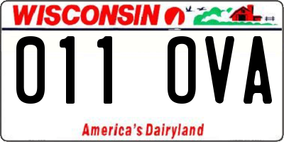 WI license plate 011OVA