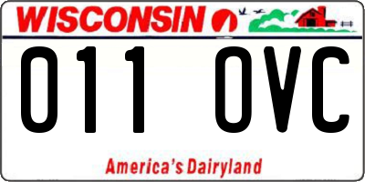 WI license plate 011OVC
