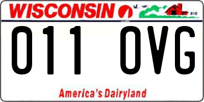 WI license plate 011OVG