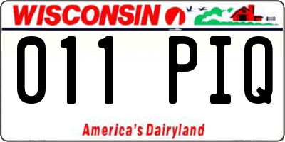 WI license plate 011PIQ