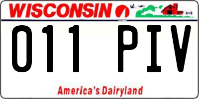 WI license plate 011PIV