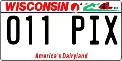 WI license plate 011PIX