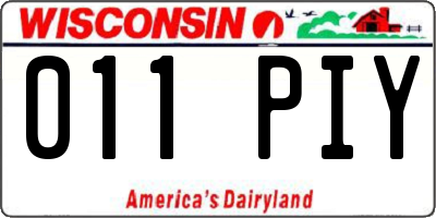 WI license plate 011PIY
