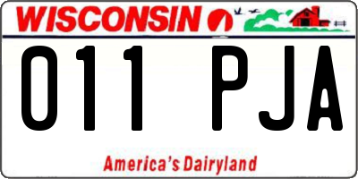 WI license plate 011PJA