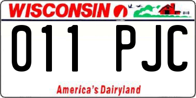 WI license plate 011PJC