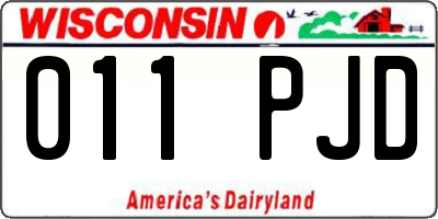 WI license plate 011PJD