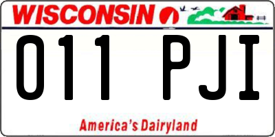 WI license plate 011PJI