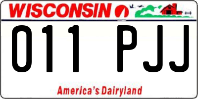 WI license plate 011PJJ
