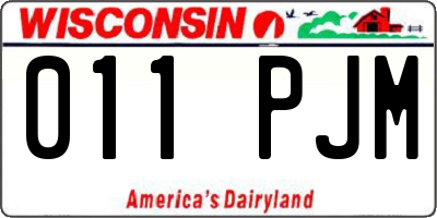 WI license plate 011PJM