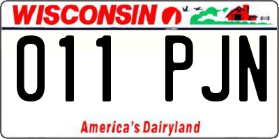 WI license plate 011PJN