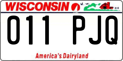 WI license plate 011PJQ