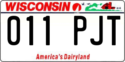 WI license plate 011PJT