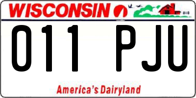 WI license plate 011PJU