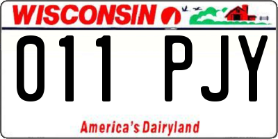 WI license plate 011PJY