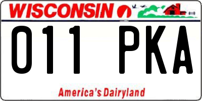 WI license plate 011PKA