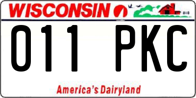 WI license plate 011PKC