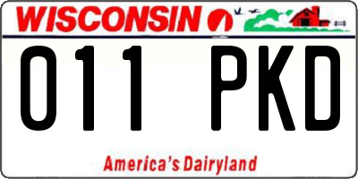 WI license plate 011PKD