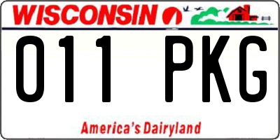 WI license plate 011PKG