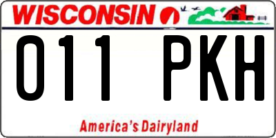 WI license plate 011PKH