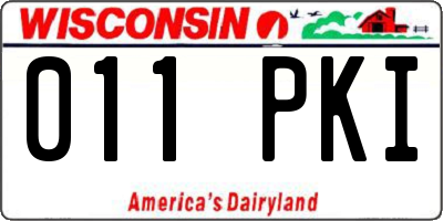 WI license plate 011PKI