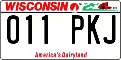 WI license plate 011PKJ