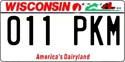 WI license plate 011PKM