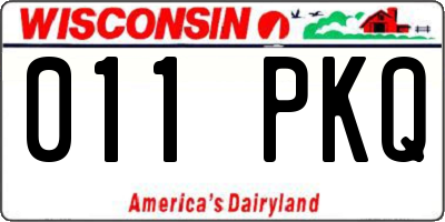 WI license plate 011PKQ