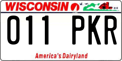 WI license plate 011PKR