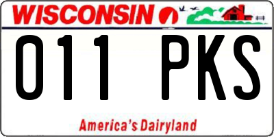 WI license plate 011PKS