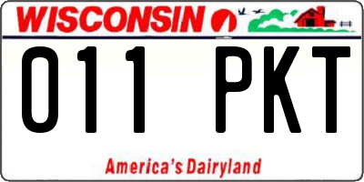 WI license plate 011PKT