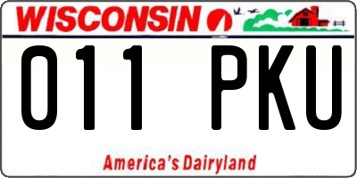 WI license plate 011PKU