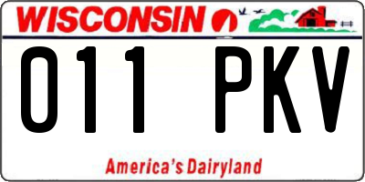 WI license plate 011PKV