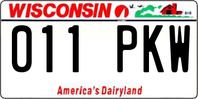 WI license plate 011PKW