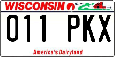 WI license plate 011PKX