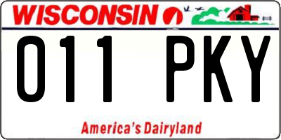 WI license plate 011PKY