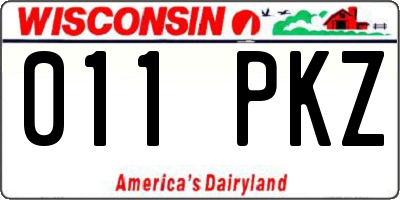 WI license plate 011PKZ