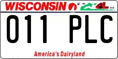 WI license plate 011PLC