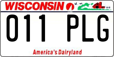 WI license plate 011PLG