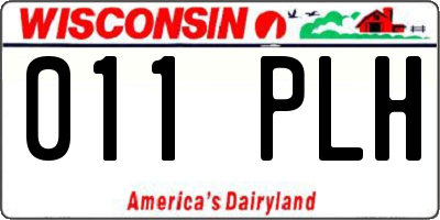 WI license plate 011PLH
