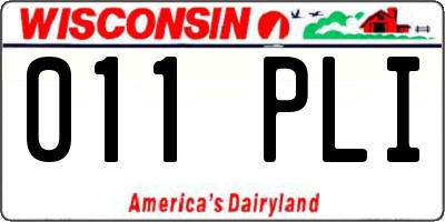 WI license plate 011PLI